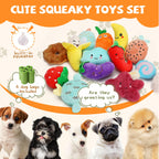 QTwoof 20-Pack Plush Squeaky Dog Toys for Small Dogs