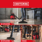 CRAFTSMAN CMXEVBE17584 6 Gallon 3.5 Peak HP Wet Dry Shop Vacuum