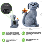 Nacome Dog Outdoor Statues for Garden with Solar Butterfly