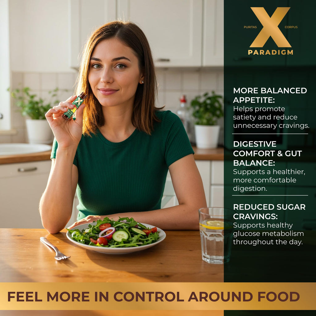 XParadigm Puritas Corpus GLP-1 Booster Supplement with Pre & Probiotics - Appetite Control, Gut Health & Metabolic Support - Energy & Mood Support - GLP1 Support Supplement Liquid