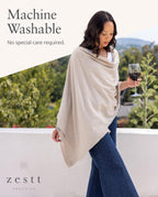 zestt Dreamsoft Travel Scarf, Wrap and Shawl, Organic Cotton, Birch
