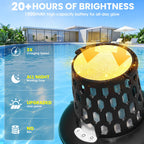 PoolBliss Solar Pool Lights,Flame Floating Pool Lights with Underwater Light,IP68 Waterproof Solar Powered Pool Lighting, 10 Light Modes Hangable Floating Light for Pool Party,Pond Outdoor Decor,1 PC