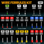 SOMELINE Ferrule Crimping Tool, Ratchet Pliers for AWG24-8 with 23 Sizes Wire End Ferrule Terminals, Quadrilateral Wire Crimp Pliers with Crimp Connectors,Crimp Pliers and Stripper Kit Crimp Connector
