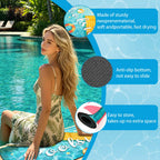 Poolside Rubber Drainage Mat, 17.3" x 47.2" Non-Slip Heat Resistant Outdoormat, Durable Quick Drain Pool Deck Mat for Patio, Bathroom, Garden, Indoor & Outdoor Use