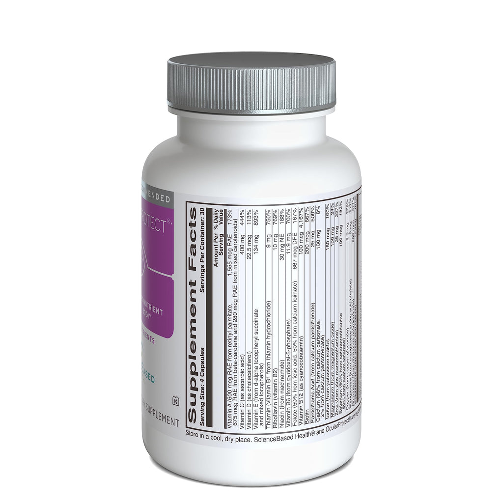ScienceBased Health OcularProtect – Daily Multivitamin with Advanced Eye Health Support – 40+ Key Nutrients with Lutein, Zeaxanthin, Turmeric & Quercetin – Immune & Antioxidant Support