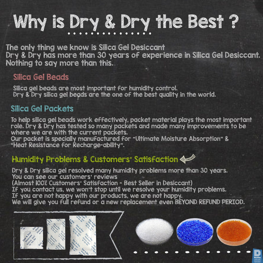 Dry & Dry 5 Gram [30 Packets] Silica Gel Packets Silica Gel Desiccants, Silica Gel Packs - Rechargeable Moisture Absorbers for Food Storage, Electronics, 3D Filament & Safes