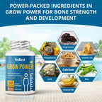 NuBest Grow Power - Calcium Supplement - Magnesium Supplement with Vitamin D3, B6, Zinc, Phosphorus and Multivitamin for Strong Bones, Overall Health for Age 10+ | Pack 3
