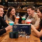 AMZSEAT Electric Whiskey Smoker Kit-Rechargeable Cocktail Smoker Set with 6 Wood Chips-Unique Bourbon Ideal Christmas, Birthday, Valentine's Day Gift,Gifts for Men, Dad, Husband