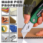 10-Pack Heavy Duty Folding Box Cutter Set with 30 Replacement Blades, Professional Utility Razor Knife (Pro)