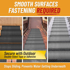 Ottomanson Outdoor Rubber Stair Treads – Coin Heavy-Duty Non-Slip Stair Mats – Best Grip on Concrete, Brick & Textured Step – Fastening Recommended for Wooden & RV Steps, Pack of 5