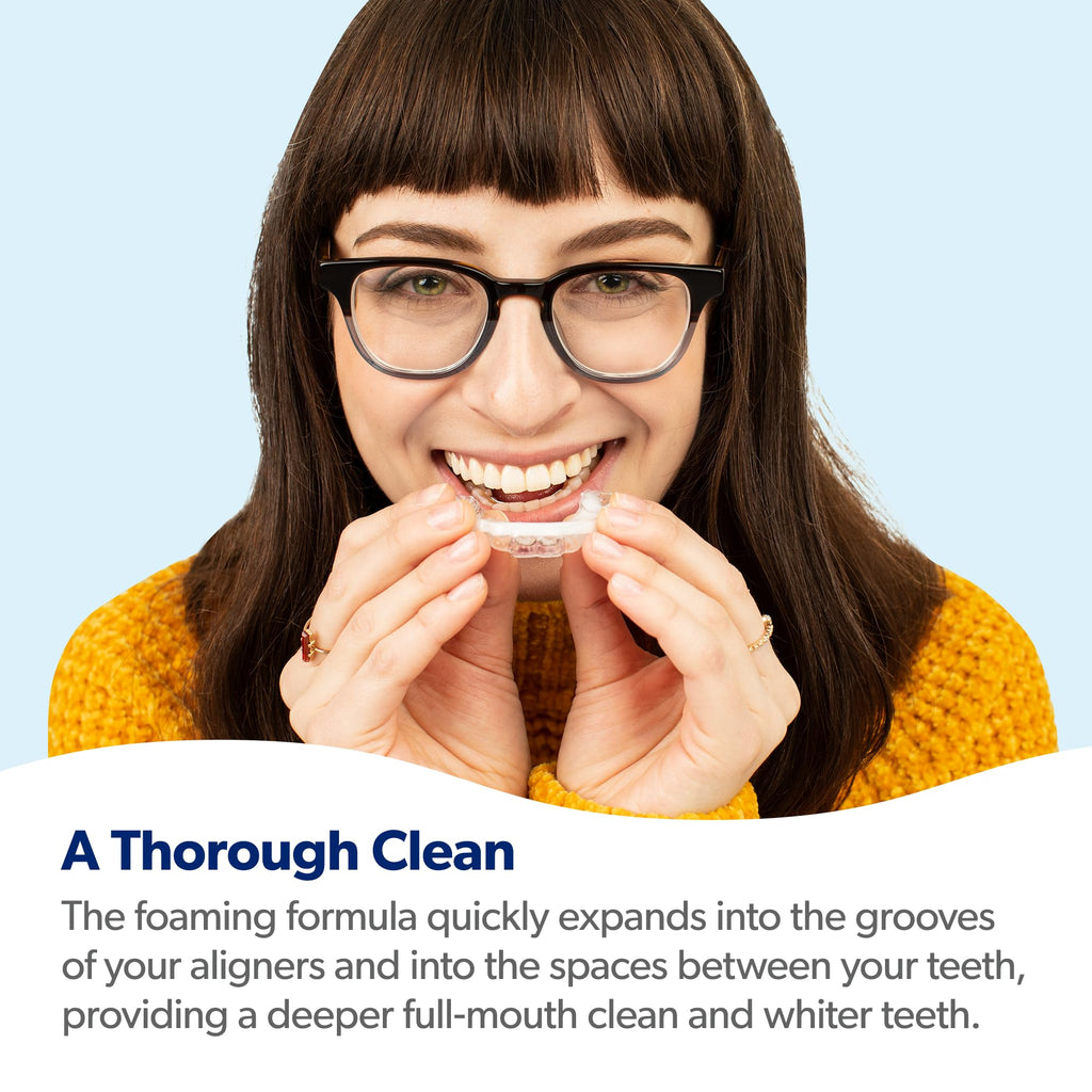 EverSmile AlignerFresh Extra Whitening Foam – Cleaner Compatible w/Invisalign and All Clear Aligners and Retainers – Eliminates Bacteria, Whitens Teeth, Fights Bad Breath – 50ml (1 Pack)