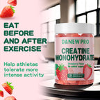 NSF Certified Creatine Gummy 5g - Creatine Monohydrate Gummies for Men & Women, Creatine Monohydrate for Muscle Strength, Muscle Builder, Energy Boost, Pre-Workout Supplement(120 Count)-Strawberry