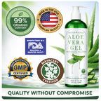 NTRSNS NaturSense 99% Organic Aloe Vera Gel. Deep Hydration, Effective Moisturizing. For Hair, Scalp, Face, Dry Winter Skin, Acne, Sunburn, Sensitive Skin, Shaving. Unscented, 12 oz.