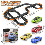 Slot Car Race Track Sets with 4 High-Speed Racing Car, Battery or Electric Race Car Track for Boys and Kids, Dual Racing Game Lap Counter Circular Overpass Track, Gifts Toys for Boys Kids Age 6 7 8-12