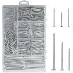 376PCS Galvanized Nails Kit with Storage Box, 6 Sizes for Hanging Pictures