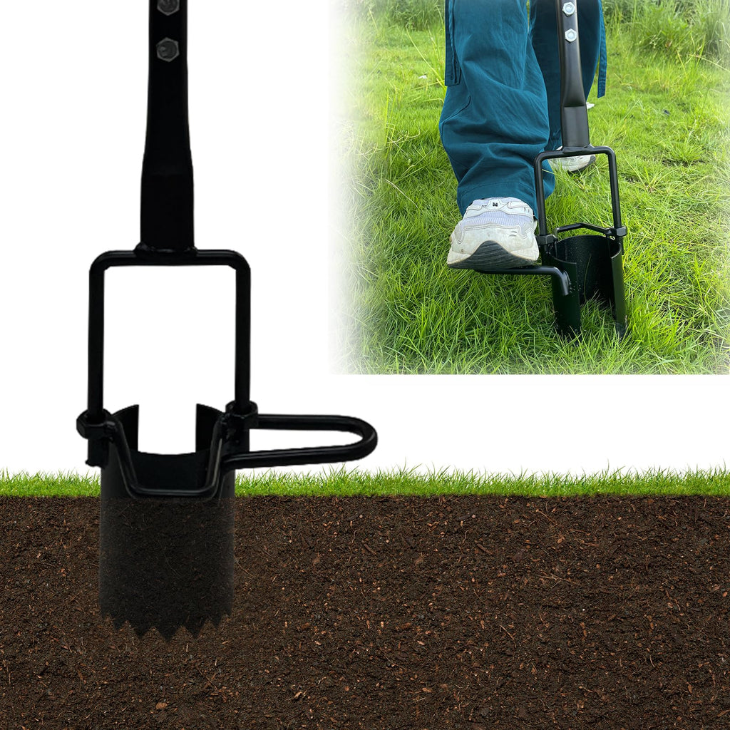 Saxhexx Bulb Planter Tool Long Handle Bulb Planting Tool with Serrated Base Proplugger Garden Hole Digger for Plants Flower Seedling Transplanter Bulb Planters for Iris, Daffodils,Tulip Planter