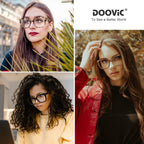 DOOViC 3 Pack Oversized Reading Glasses for Women Blue Light Blocking Square Stylish Computer Readers +1.75 Strength