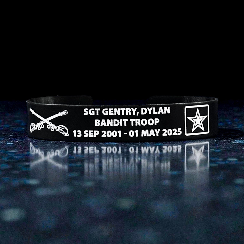 Center Mass, Inc. Legacy Band - Personalized ID & Memorial Bracelet - 2 Size Options - Black Metal