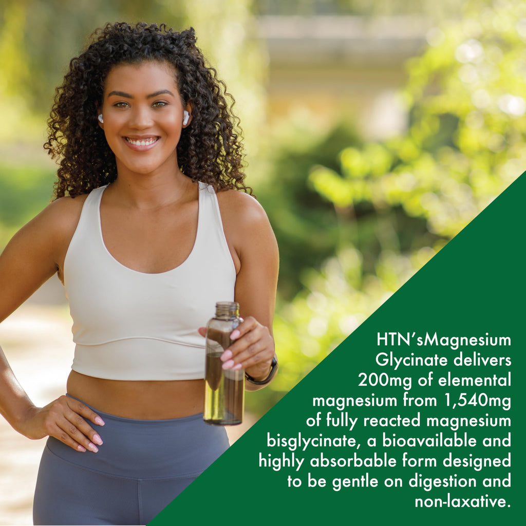 Magnesium Glycinate - Muscle, Nerves, Relaxation & Sleep Supplement | 200mg Elemental Magnesium Fully Reacted Chelated | Gentle on the Stomach | Non-GMO 240 Tablets | by Health Thru Nutrition