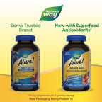 Nature's Way Alive! Men’s 50+ Daily Gummy Multivitamins, Supports Healthy Brain, Eyes, Heart*, B-Vitamins, Gluten-Free, Fruit Flavored, 150 Gummies (Packaging May Vary)