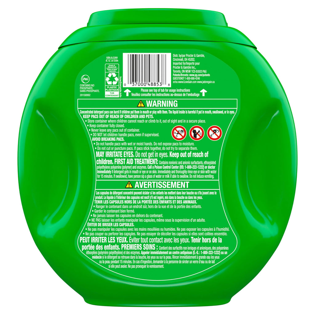 Gain Flings Laundry Detergent Pacs, 60 Count, Original Scent, with Odor Defense, Concentrated Laundry Soap Pacs