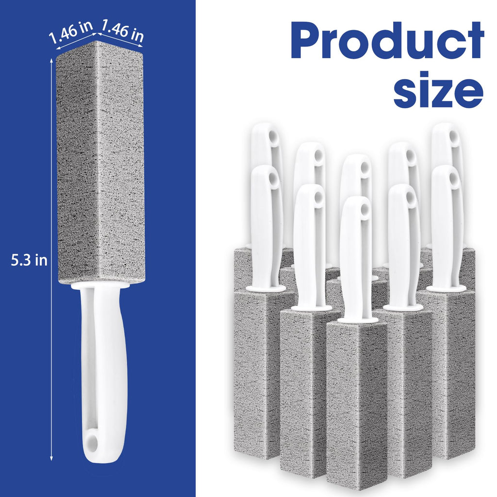 AZEN 10 Pack Pumice Stone for Cleaning, Pumie Scouring Stick with Handle, Pumice Stone Toilet Bowl Cleaner, Hard Water Stain Remover for Toilet, Bathroom, Kitchen Sink, Grill