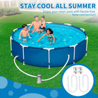 Pool Hose Compatible with Bestway Above Ground Pools, Pool Filter Hose Replacement, 1.25 x 59 Inch Pump Hoses, Compatible with Intex Pump Models 607, 637, 2 Pack 1 1/4 Hoses with 4 Metal Clamps