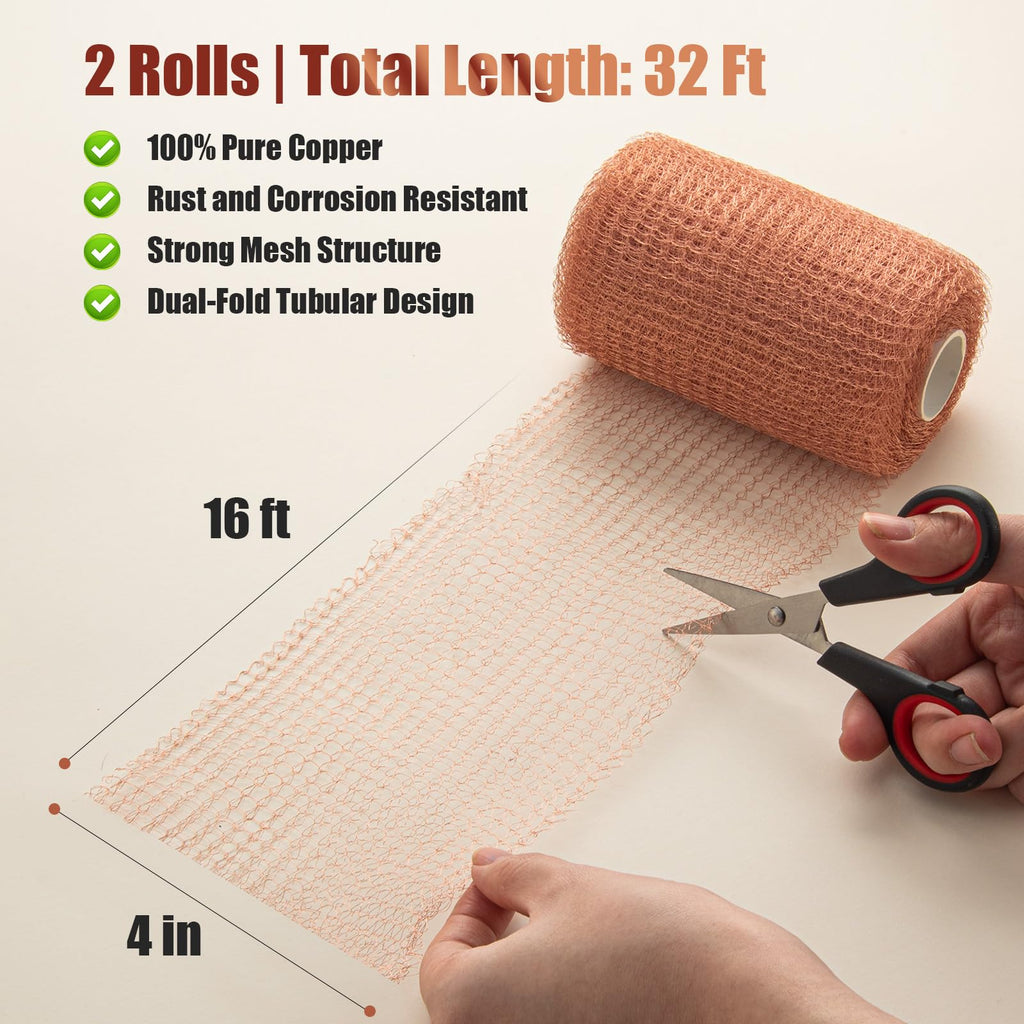 3rd Gen Copper Mesh Rodent Control, 100% Pure Copper Wool for Mice & Slugs