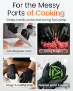 Protectmate 5 Mil Black Nitrile Gloves for Food Prep - Textured Food Prep Gloves - Food Handling Gloves Disposable Latex Free Gloves for Cooking, Catering, Food Service - Large (Box of 100)