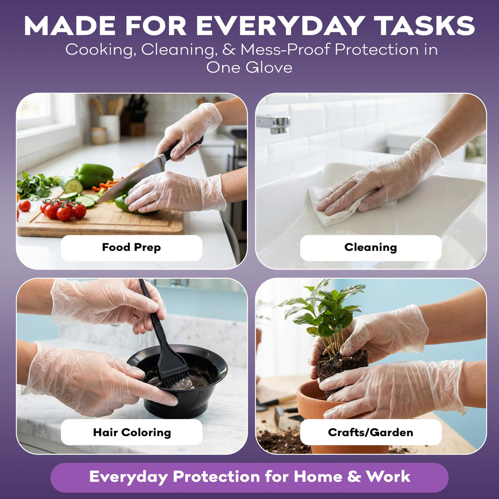 Vinyl Disposable Gloves X Large - 1000 Count Case Clear Food Safe Cooking and Household Cleaning Gloves - Powder Free and Latex Free Kitchen Glove for Meal Prep and Food Service
