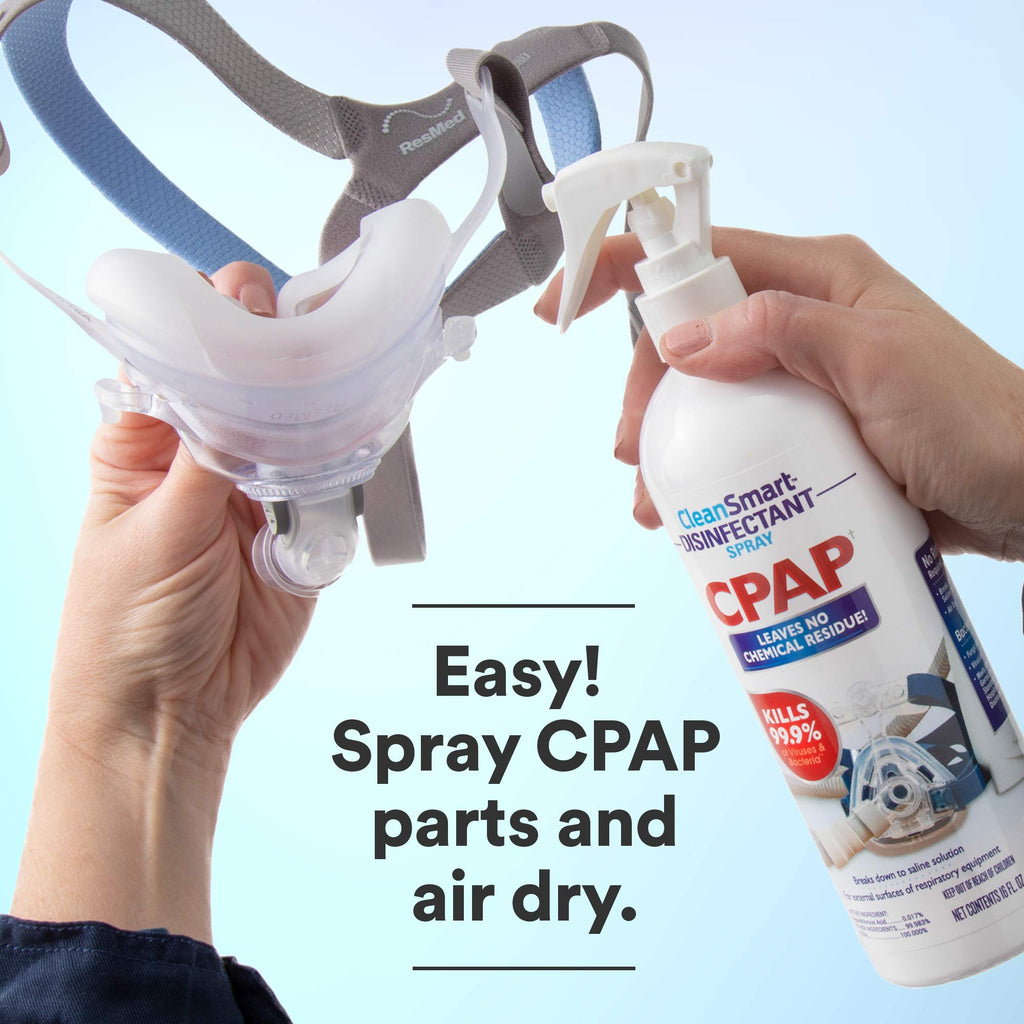 CleanSmart CPAP Disinfectant Spray, Kills 99.9% of Bacteria and Viruses on CPAP Equipment, No Residue, 16 oz (Pack of 2)