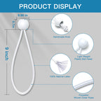 Bungee Balls 9 Inch, 50 PCS White Tarp Bungee with Balls Heavy Duty Tarp Tie Downs for Camping, Shelter, Cargo, Projector Screen, Tent Poles with UV Resistant