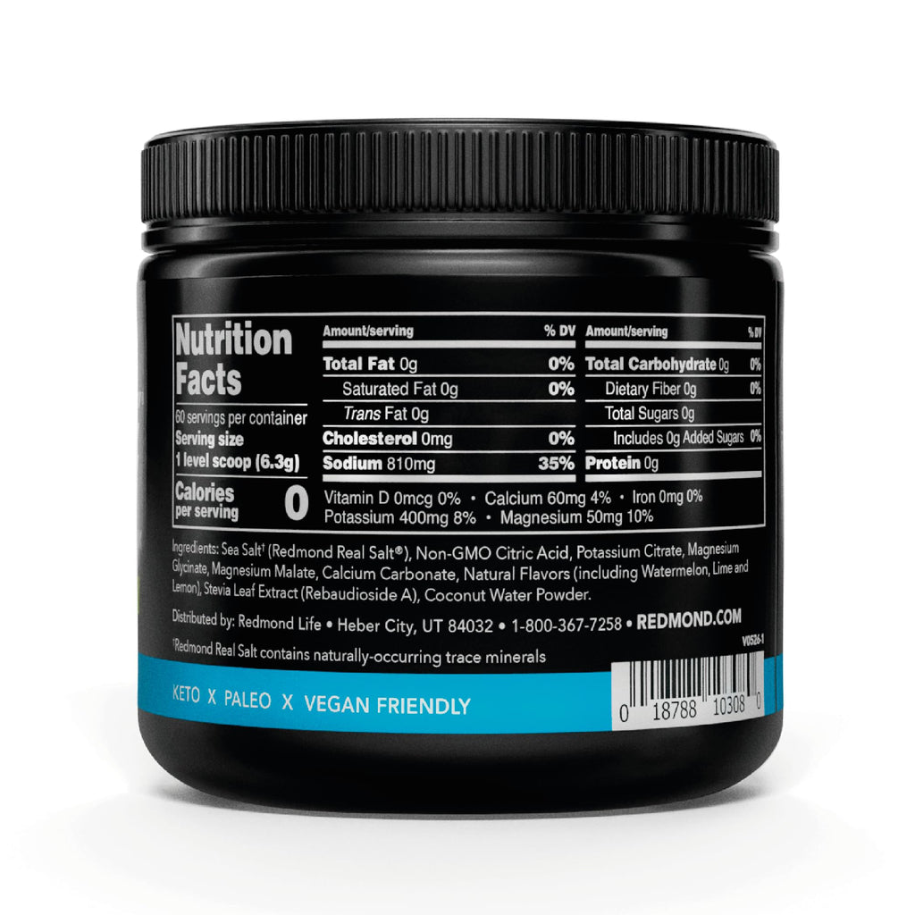 Redmond Re-Lyte Sugar Free Electrolyte Powder Drink Mix (Watermelon Lime)