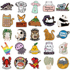 SINCCO 20/40/50/80 PCS Cute Enamel Backpack Pins, Funny Enamel Pins Bulk Set Cool Button Pins Aesthetic Brooch Lapel Pins Anime for Backpacks, Jackets, Hats, Kids, Girls(Style-50)