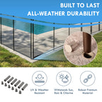 Pool Fence Deck Sleeves & Hole Caps - Putty 6 Pack - 1 Inch Pole Fencing, Inserts with Plugs, Universal Fit for DIY Safety Fence,