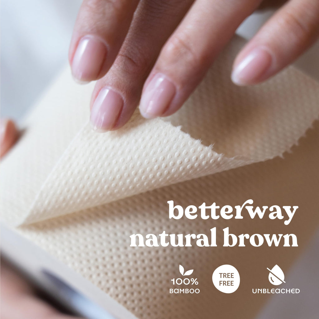 Betterway Unbleached Bamboo Toilet Paper Rolls - Eco-Friendly 3 Ply Toilet Tissue - 12 Long-Lasting Rolls - 360 Sheets/Roll - Organic, FSC Certified, Septic Safe TP - Lint-Free, PFAS-Free Bath Tissue
