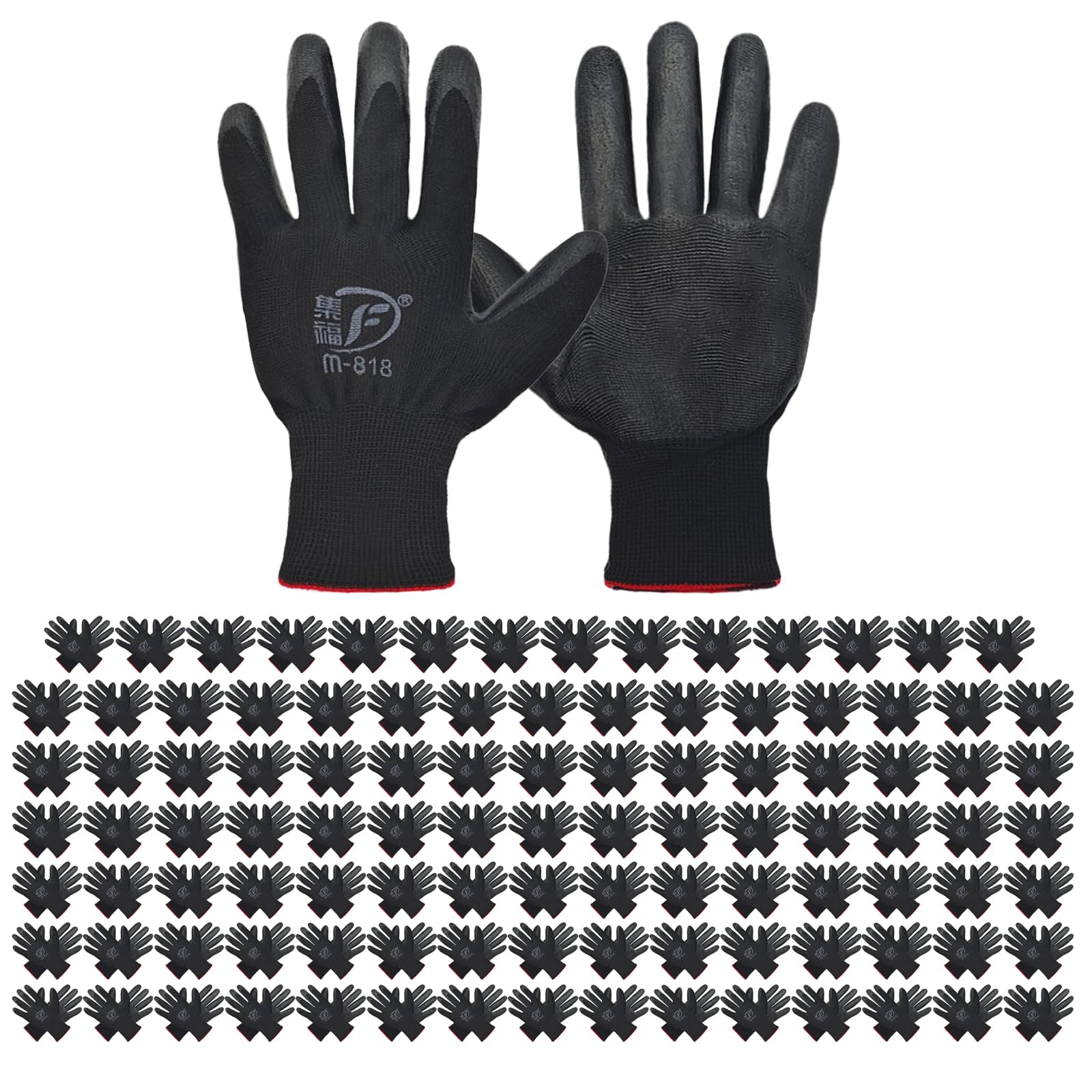 WHEATHUSK 120 Pairs Gardening Work Gloves Bulk for Men Women, Breathable Nitrile Rubber Coated Garden Gloves Dipped Gripping Working Gloves for Construction, Gardening, 9.1 Inch