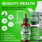 DEDICAD 12in1 Wormwood Liquid Drops - Black Walnut Wormwood Tincture Liquid Extract Whole Cloves and 9 More Herbs - 60 Days Supply