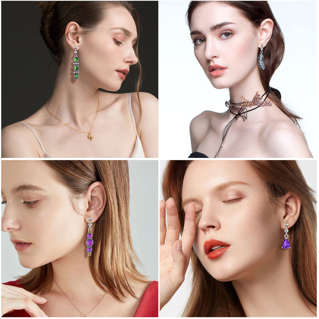 TAMHOO 15 Pairs Clip on Earrings - Dangle & Drop Earrings for Women - Crystal Vintage Set
