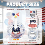 APHIUFR 4th of July Porch Goose Outfits,3 Pcs Goose Outfit Set with Bow Headband,Bikini Skirt and Swim Ring,Fits 23-Inch Lawn Goose Statue,Patriotic Porch Goose Clothes for Yard Garden Patio Decor