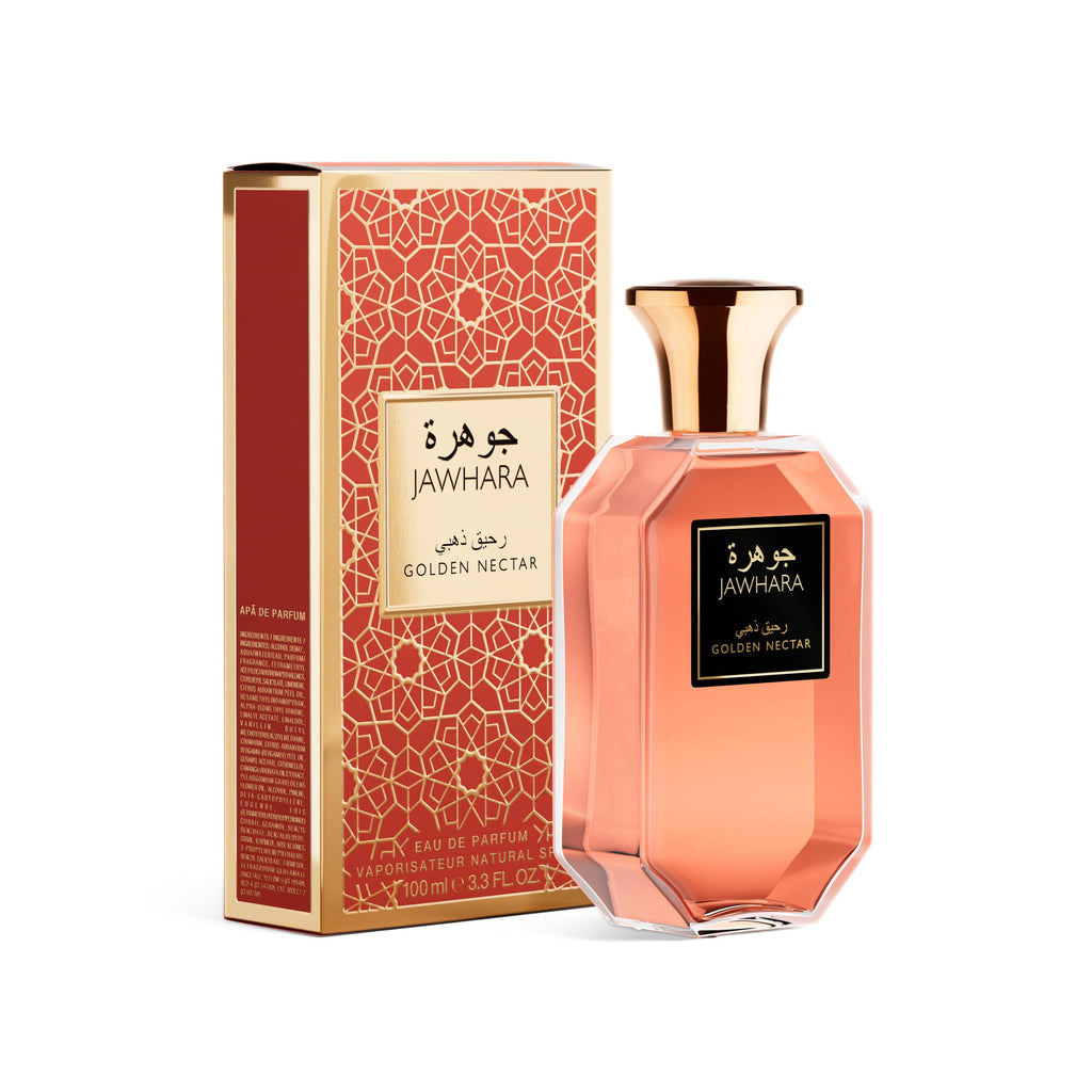 Jawhara Golden Nectar | Ambery White Eau de Parfum 3.3 fl oz | Notes of Bergamot, Vanilla Flower, Ylang-Ylang and Musk | Long Lasting | Everyday Wear | Travel Size