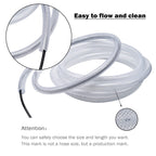 DAVCO 1/2" ID - 10 ft Heavy Duty Braided Clear Plastic Vinyl Tubing, Flexible High Pressure Reinforced PVC Plastic Tube Hose, Non-toxic, BPA Free, with 2 Stainless Clamps