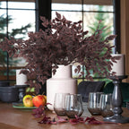 Hananona 4 Pcs Artificial Cimicifuga Leaf Spray, 23 Inch Faux Burgundy Fall Greenery Branch with Long Stems for Vase, Farmhouse Thanksgiving Autumn Centerpiece Halloween Decor (4, Chocolate)