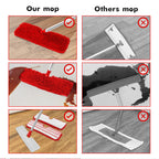 MASTERTOP Microfiber Mop for Floor Cleaning, Hardwood Dust Mop, Wet Mopping with 4 Washable Replacement Mop Pads, Floor Mops for Cleaning with 1 Scraper- White & Red