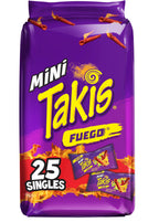 Takis Mini Rolled Tortilla Chips Multipack - Fuego, 25 Count / 1 oz