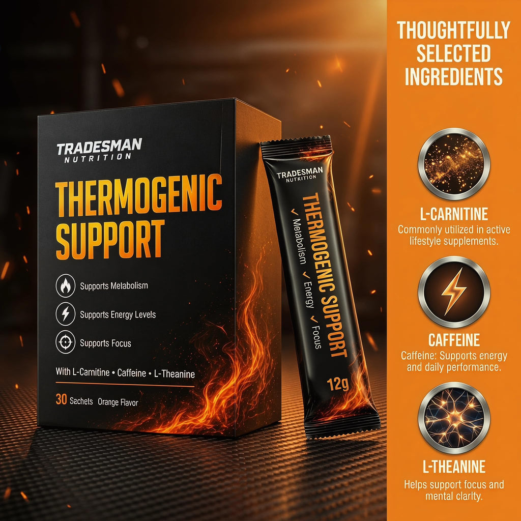 ONAISE Tradesman Nutrition Shred Thermogenic Support - Metabolism Support Formula for Energy & Focus, 30 Sachets(1 Pack)