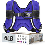 Zeerun Weighted Vest for Women & Men with Reflective Stripe and Adjustable Buckle, Comfortable & Durable Rucking Vest for Walking, Running & Strength Training, 6LBS-Purple