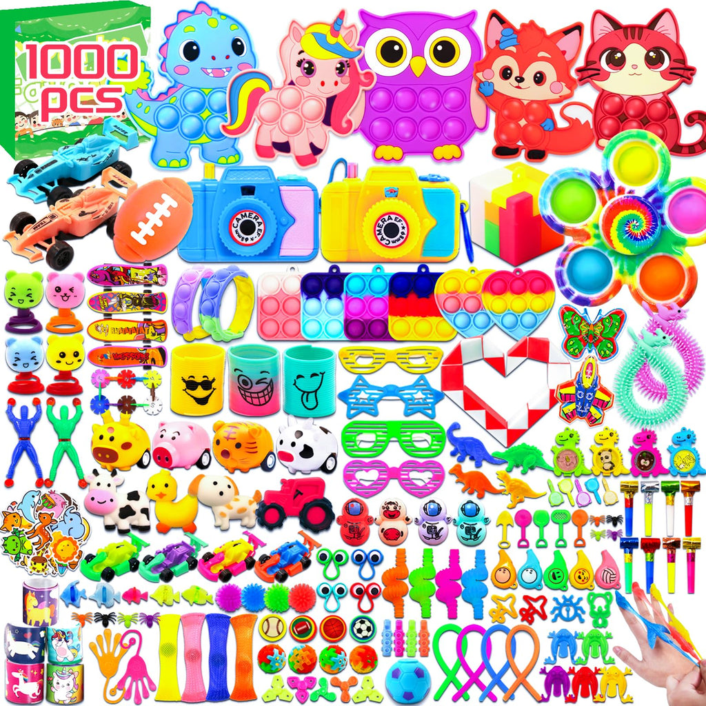 Kopiry 1000Pcs Kids Party Favors Bulk Fidget Toys for Goodie Bags Pinata Fillers, Treasure Box Toys for Classroom Prizes, Carnival Birthday Stocking Stuffers, Prize Box Toys for Boys Girls