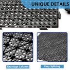 12” x 12” Drainage Interlocking Floor Mats 12 Pack for Outdoor and Indoor