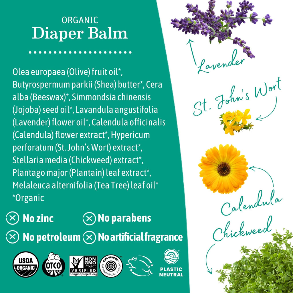 Earth Mama Organic Diaper Balm, Calendula Baby Diaper Cream, 4 fl oz